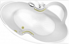 BellSan Акриловая ванна Индиго 168x110 L с ручками белая/золото